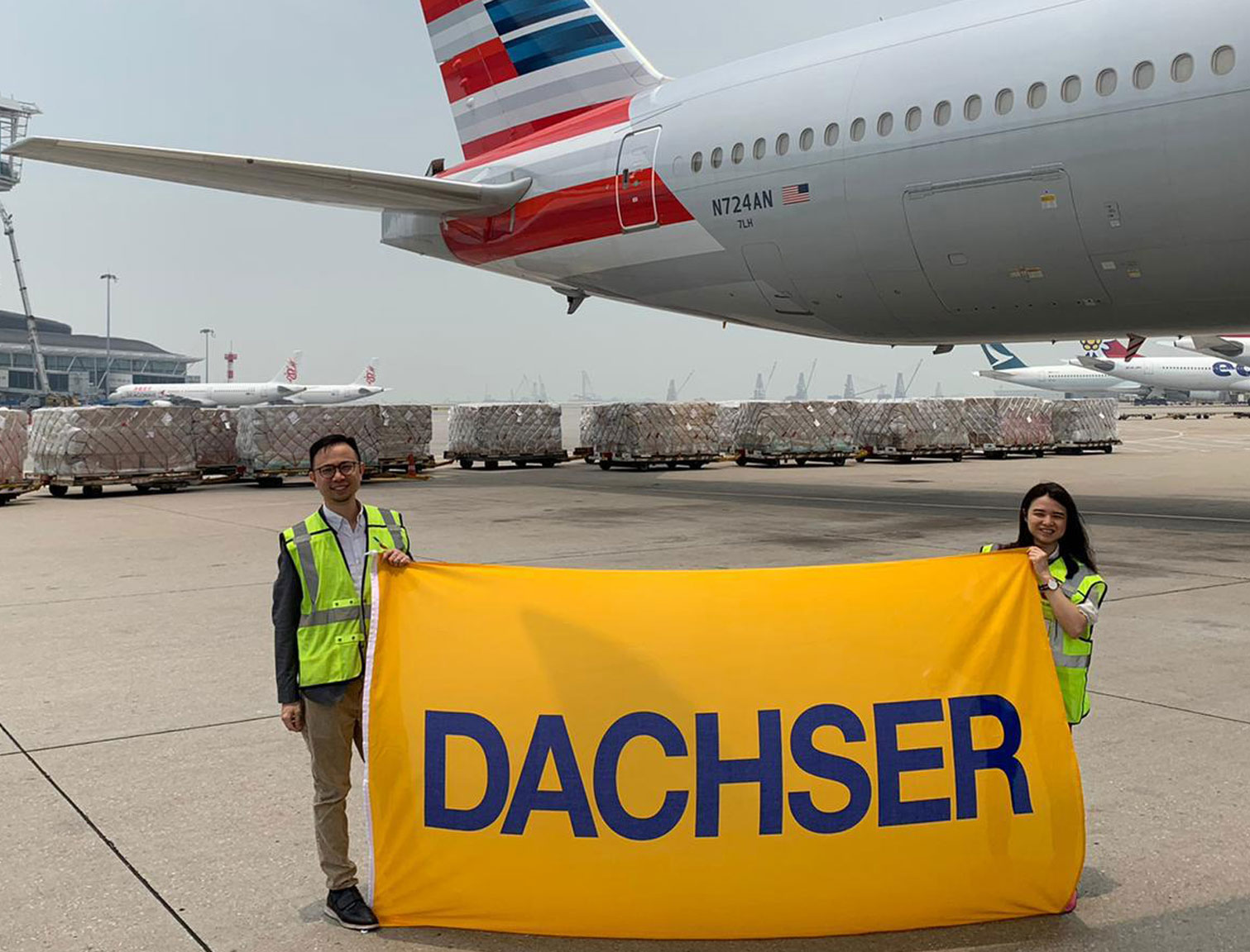 Dachser charter flight from Hong Kong to Los Angeles.