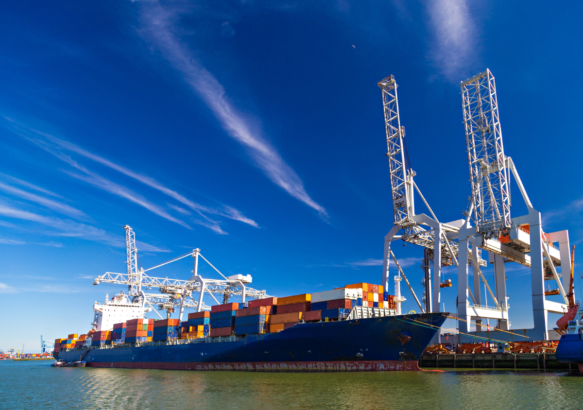 Container ship.