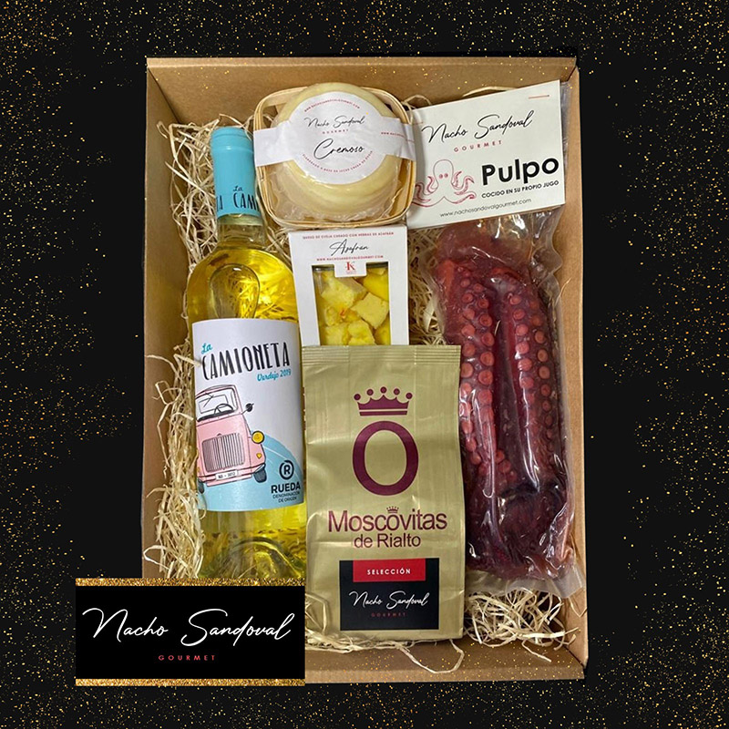 Cesta gourmet de Navidad de Nacho Sandoval.