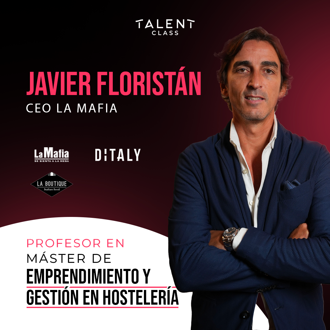 Poster announcing Javier Floristán and Talent Class master programme.