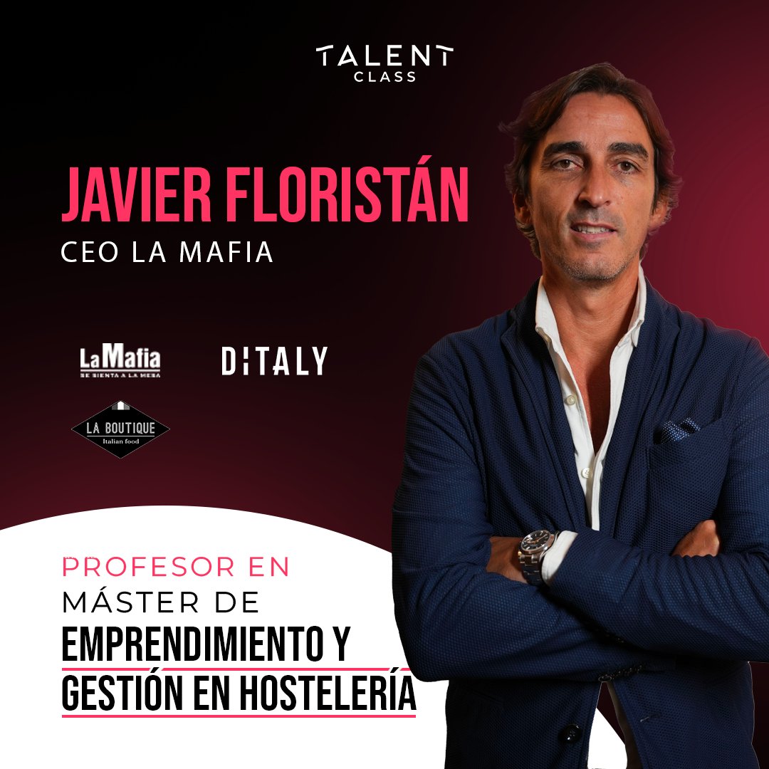 Poster announcing Javier Floristán and Talent Class master programme.