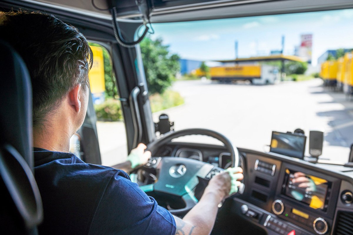 Dachser driver at the wheel.