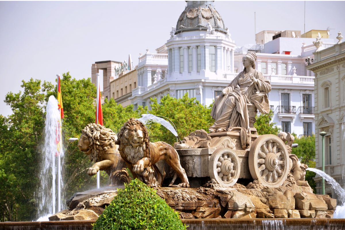 La Cibeles square fountain in Madrid.
