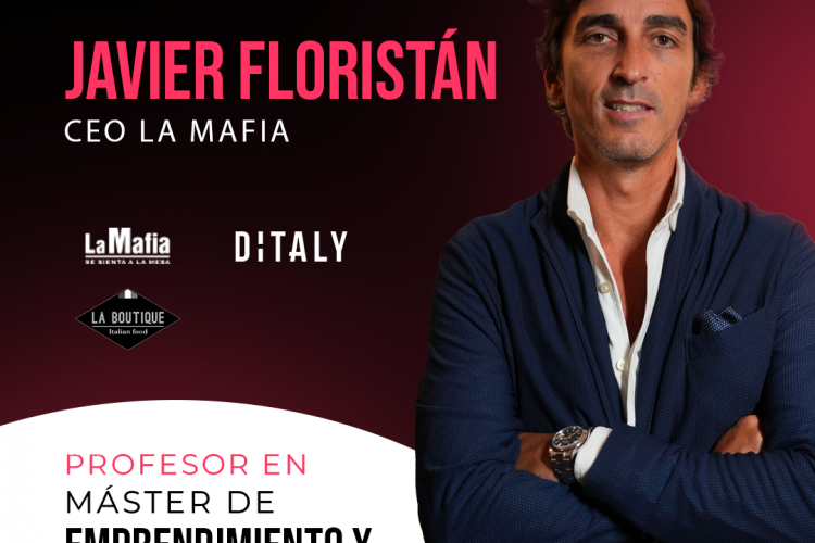 Cartel anunciador sobre Javier Floristán y Talent Class programa máster.