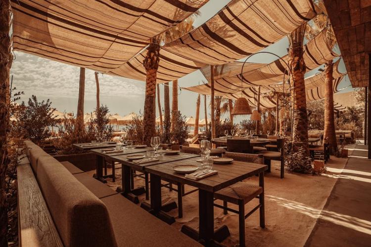 Playa Soleil dining area with sea views.