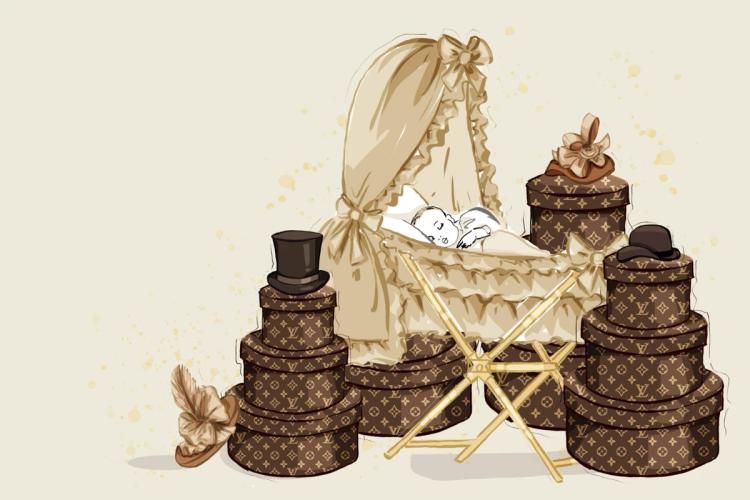 An illustration from the book about Louis Vuitton.