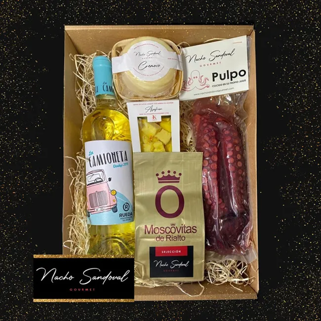 Cesta gourmet de Navidad de Nacho Sandoval.