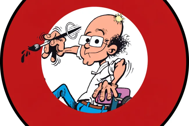 Caricatura de Francisco Ibáñez, autor de tiras cómicas.