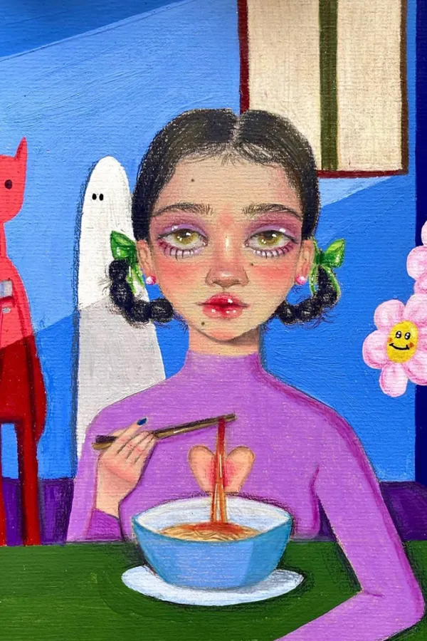 This work of art is entitled: no appetite when remembering you, from Carolina Varas, courtesy of @artezeromx.