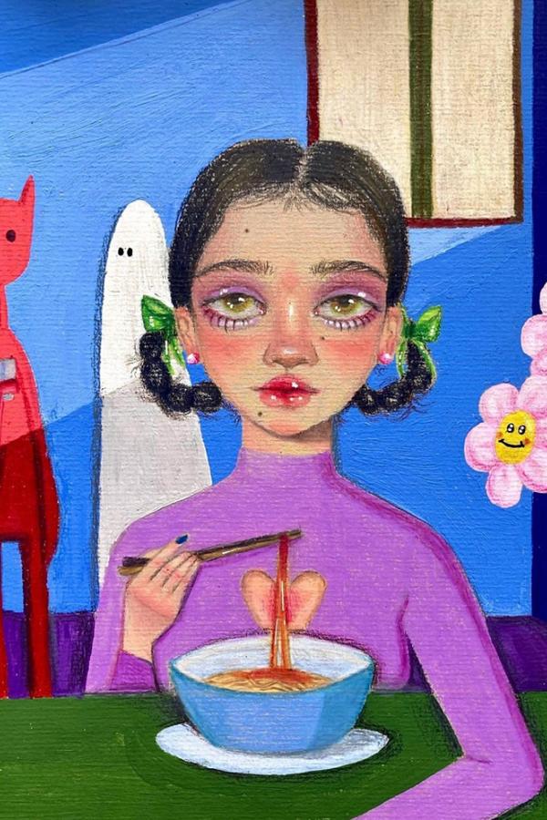This work of art is entitled: no appetite when remembering you, from Carolina Varas, courtesy of @artezeromx.
