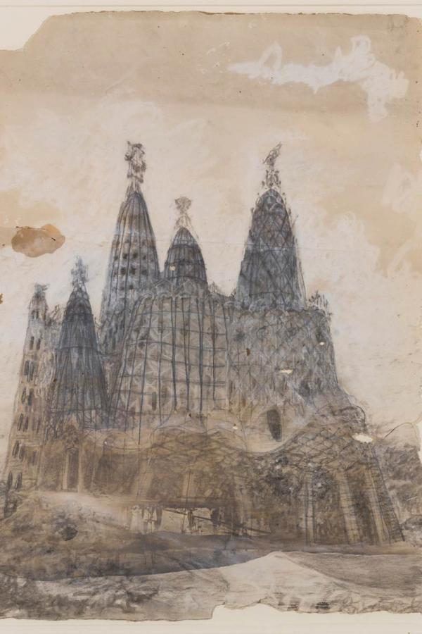 A drawing by Gaudí, one of the sketches for the Sagrada Familia.