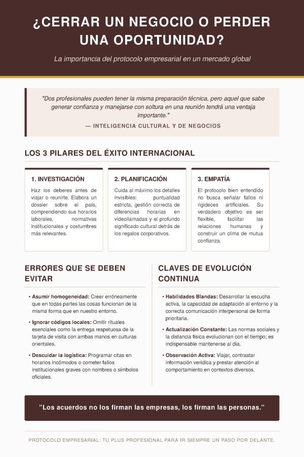 Postre sobre protocolo empresarial.