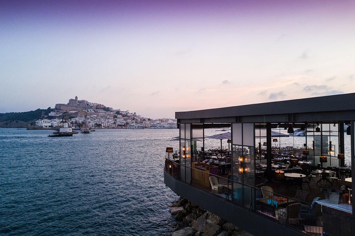 Roto restaurant at dusk.